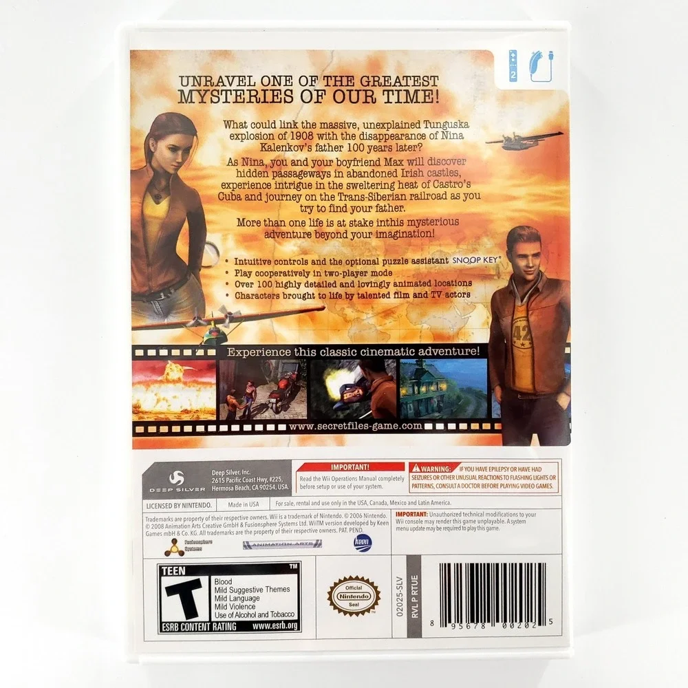 Secret Files: Tunguska (Nintendo Wii, 2010) Complete Pristine Disc Tested Works